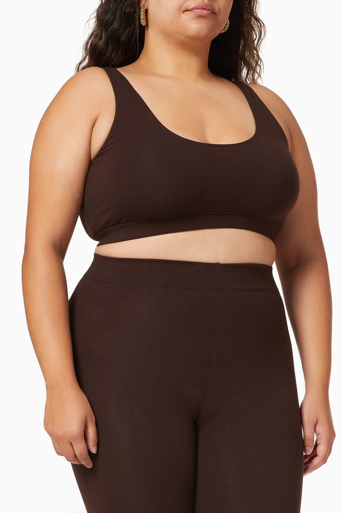 

Essential Scoop Bra in Cotton, Brown
