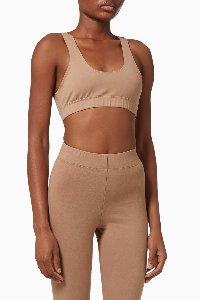 

Essential Scoop Bra in Cotton, Brown