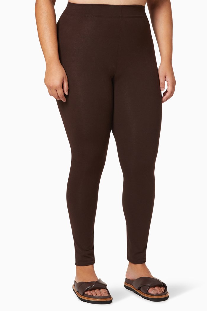 

Essential Leggings in Cotton, Brown