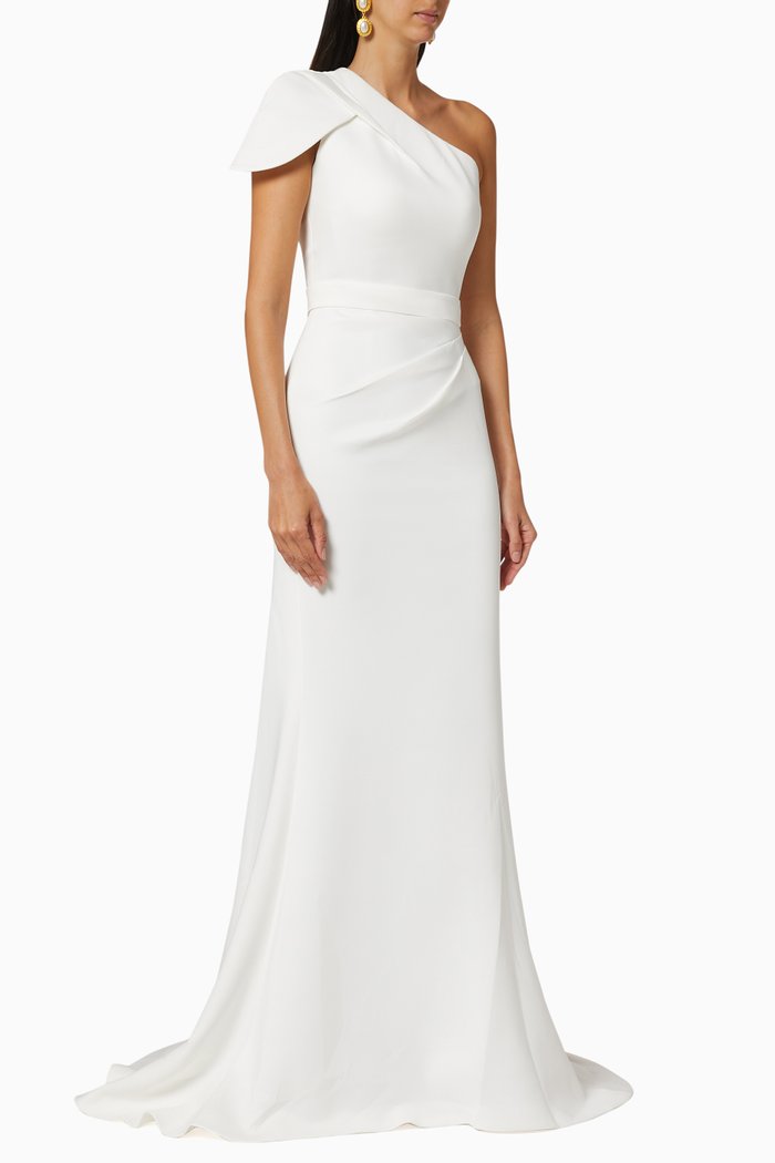 

One Shoulder Gown, White