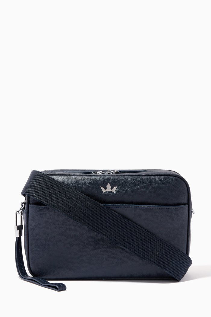 Award Small 5-In-1 Leather Messenger Bag, Blue