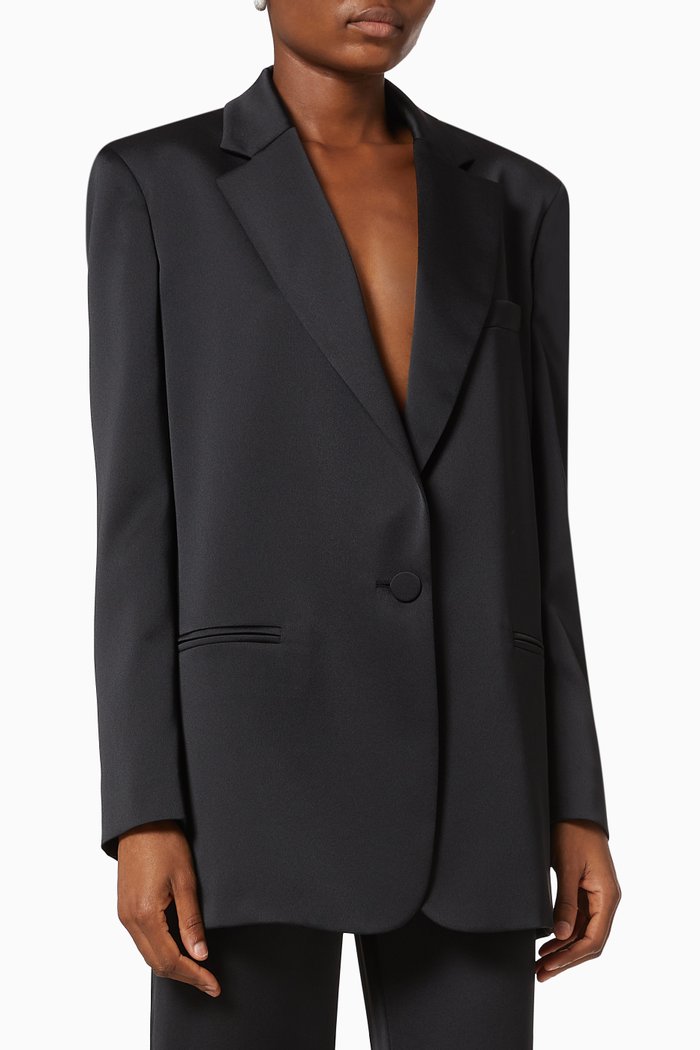 

Single Button Oversized Blazer, Black
