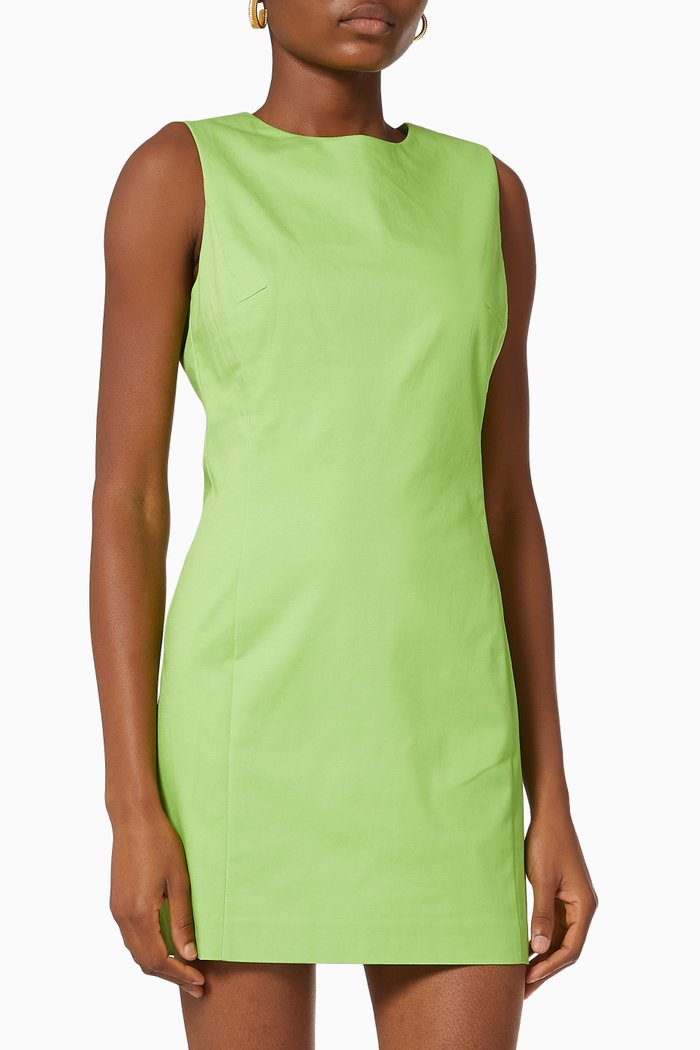 

Glenda Tubino Mini Dress in Cotton, Green