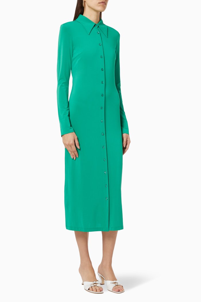 Ginevra Chemisier Midi Dress, Green