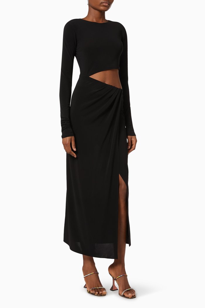 

Gia Cut Out Midi Dress, Black