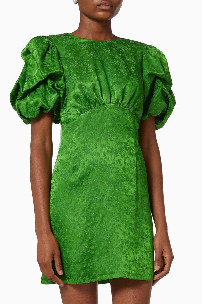 

Gloria Jacquard Mini Dress, Green