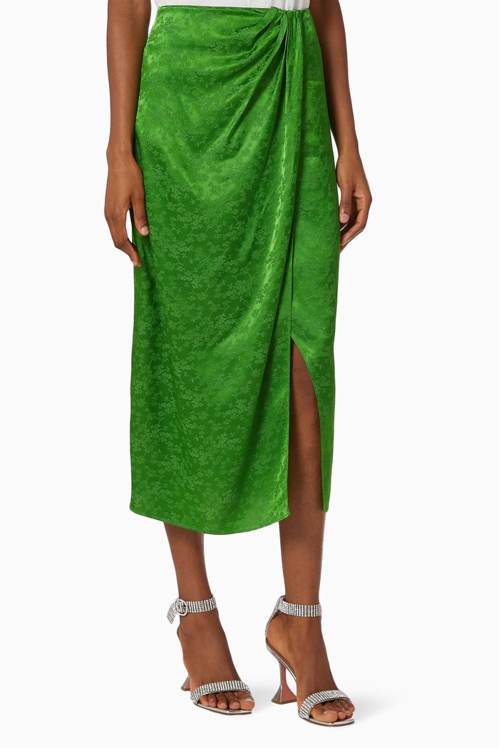 

Gabrielle Wrap Effect Midi Skirt, Green