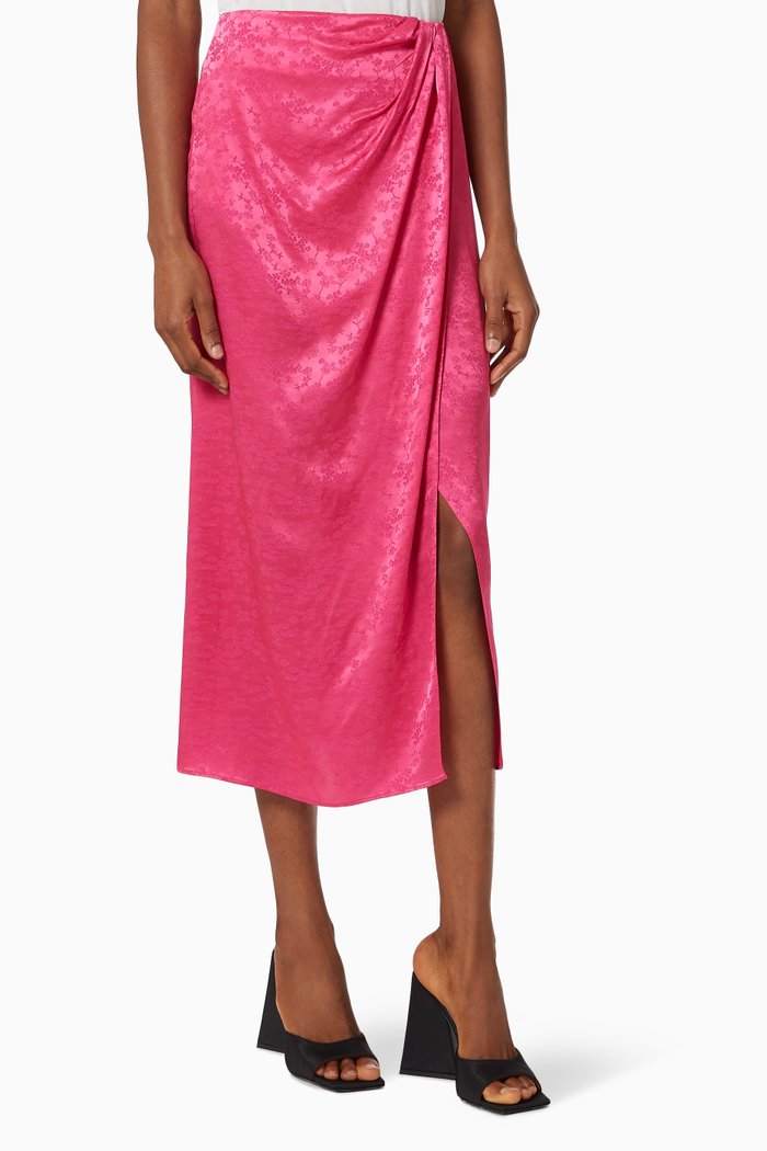 

Gabrielle Wrap Effect Midi Skirt, Pink