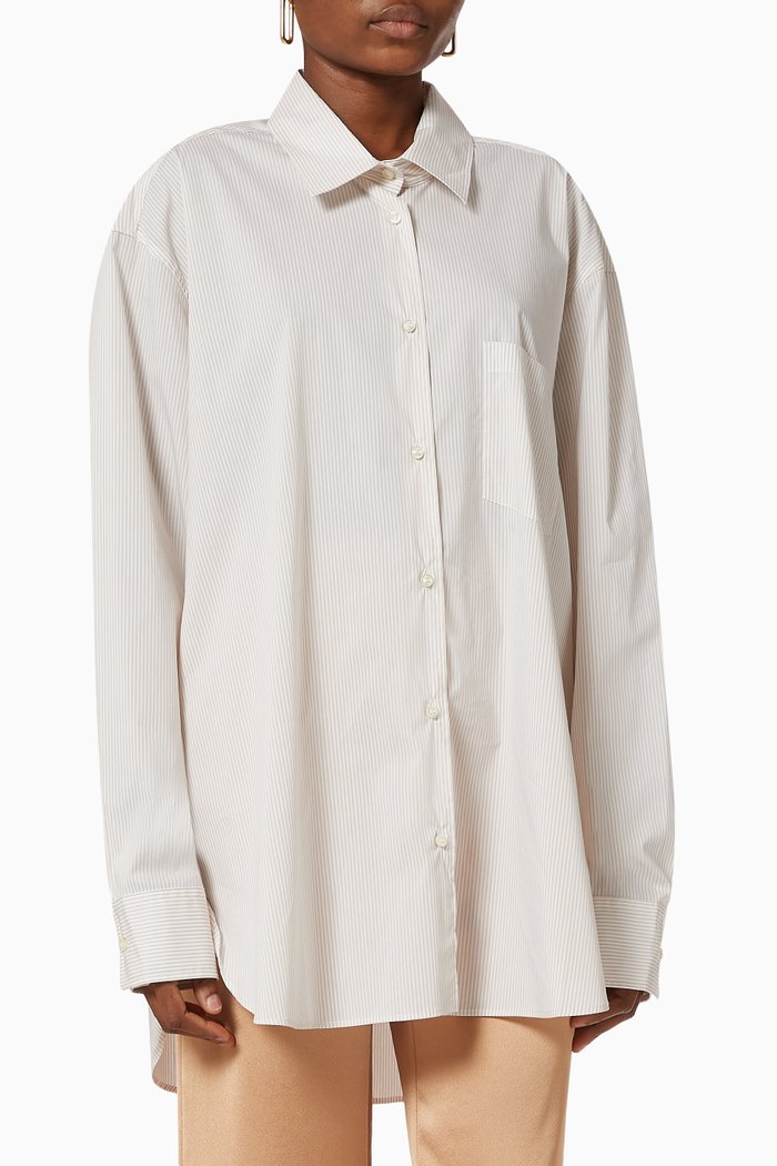 

Georgiana Oversized Shirt in Cotton, Neutral