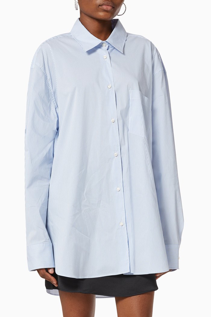 

Georgiana Oversized Shirt in Cotton, Blue