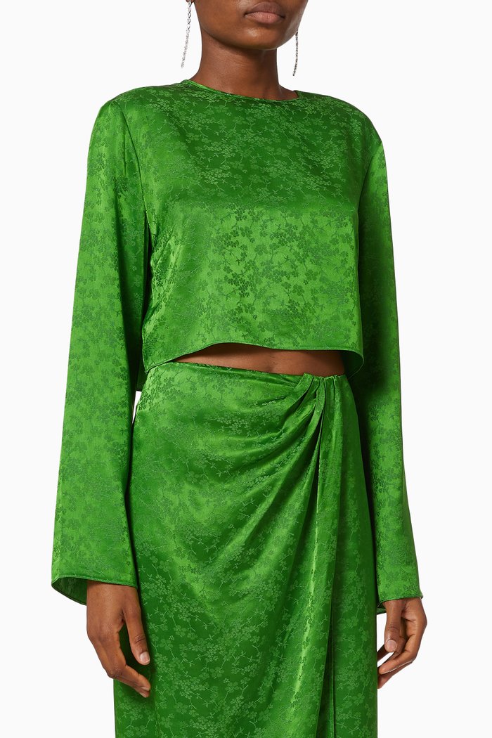 

Ginza Jacquard Top, Green