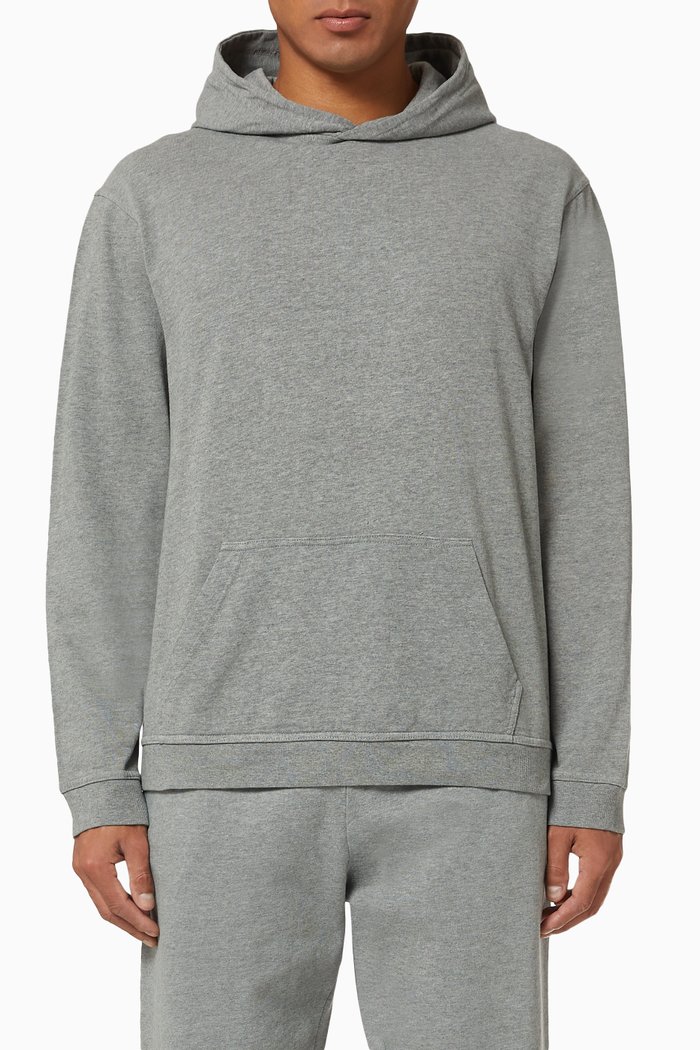 

Pullover Hoodie in Garment Dyed French Terry, Grey