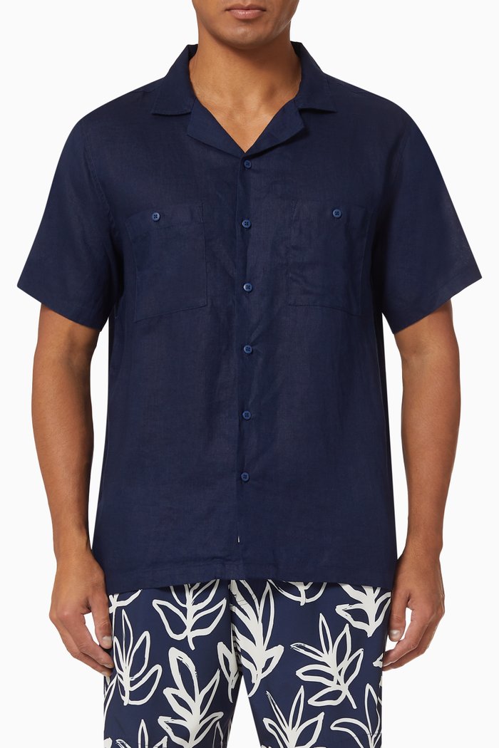 

Vacation Shirt in Linen, Blue