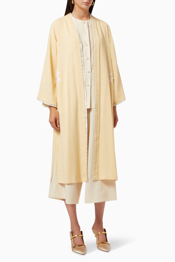 

Abaya Travel Set with Sequin Embroidery, Yellow