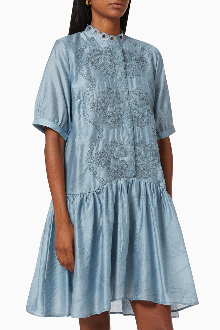 

Yasflamma Dress in Cotton, Blue