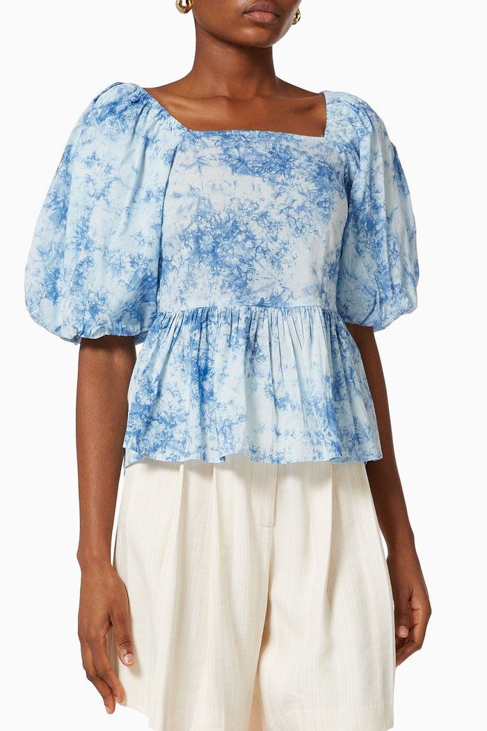 Yasocean Top in Organic Cotton, Blue