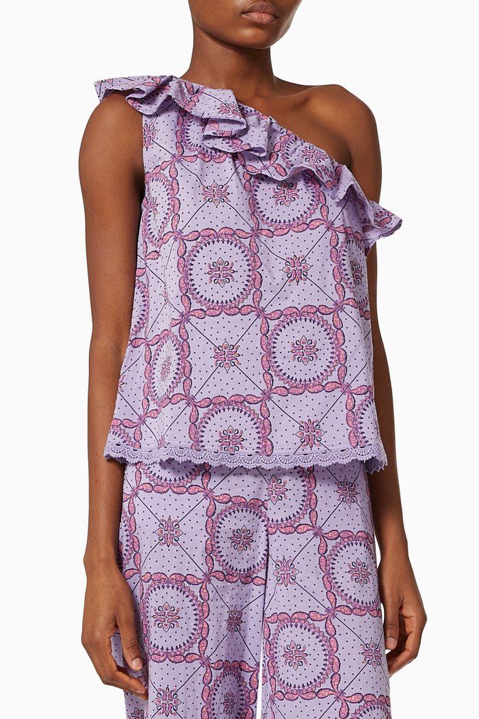 

Yaskriti One-shoulder Top in Organic Cotton, Purple