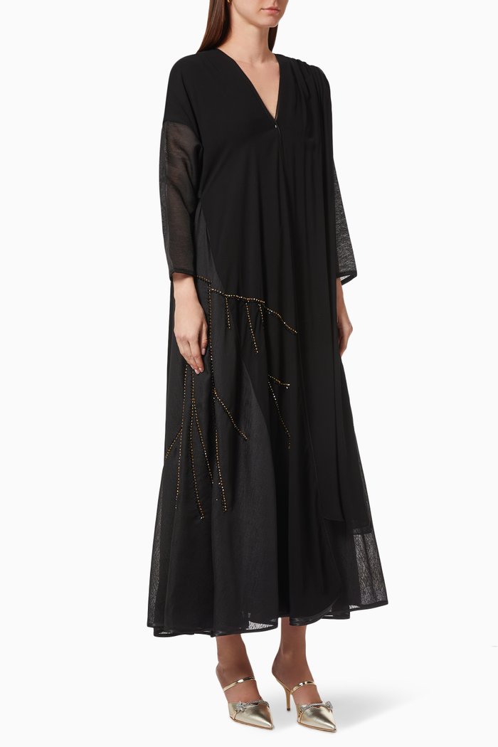 

Beaded Embellished Abaya, Black