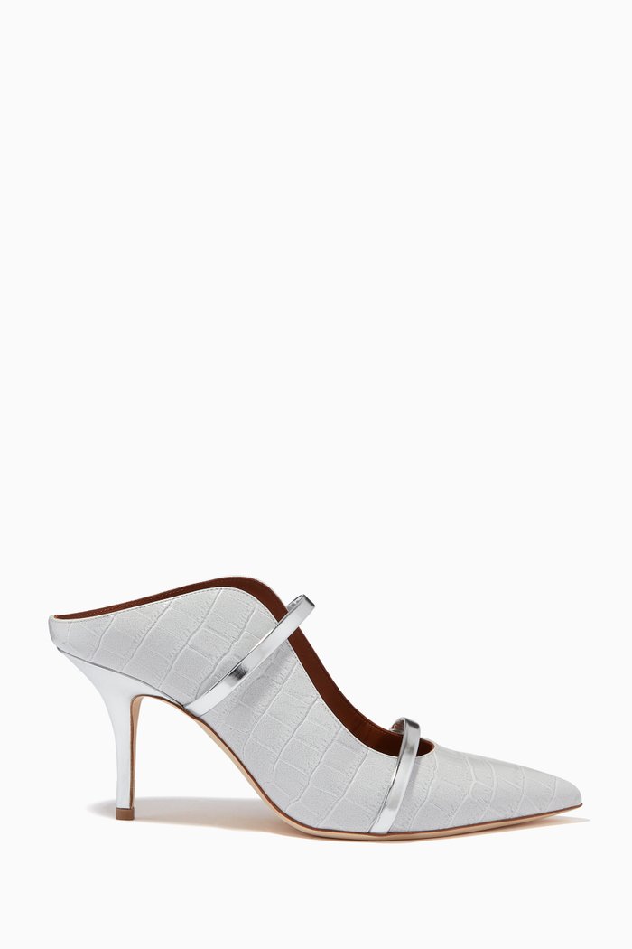 

Maureen 70 Pumps in Croc-Embossed Leather, Grey