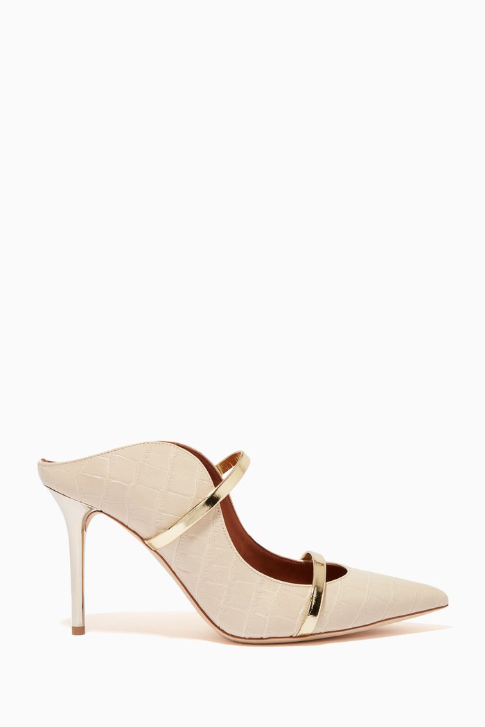 

Maureen 85 Pumps in Croc-Embossed Leather, Neutral