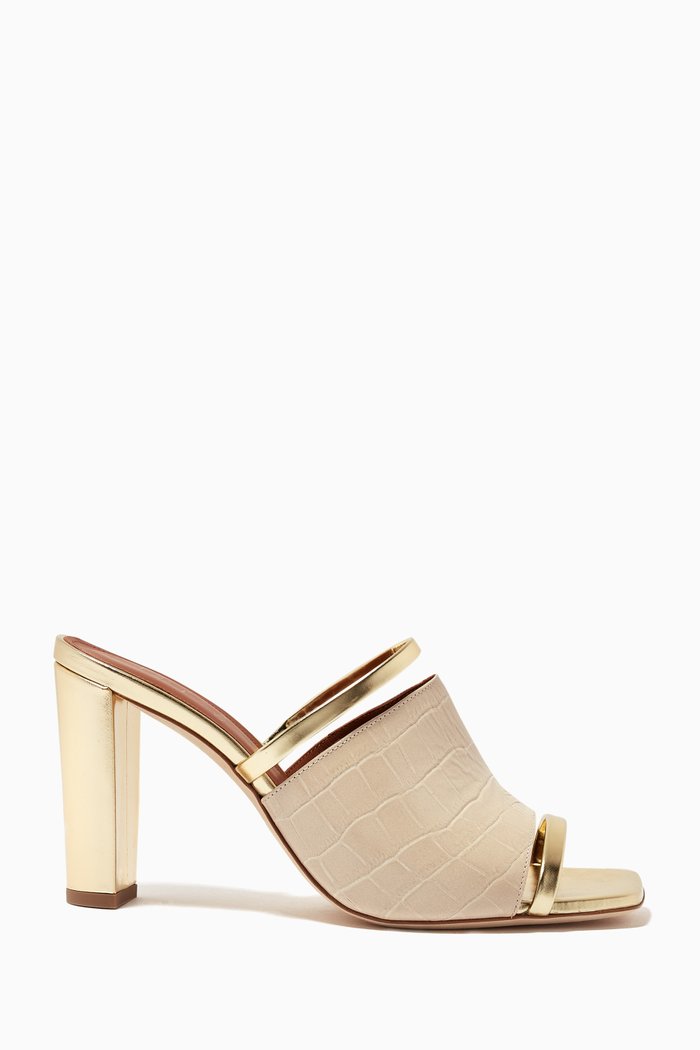 

Demi 85 Mules in Croc-embossed Leather, Neutral