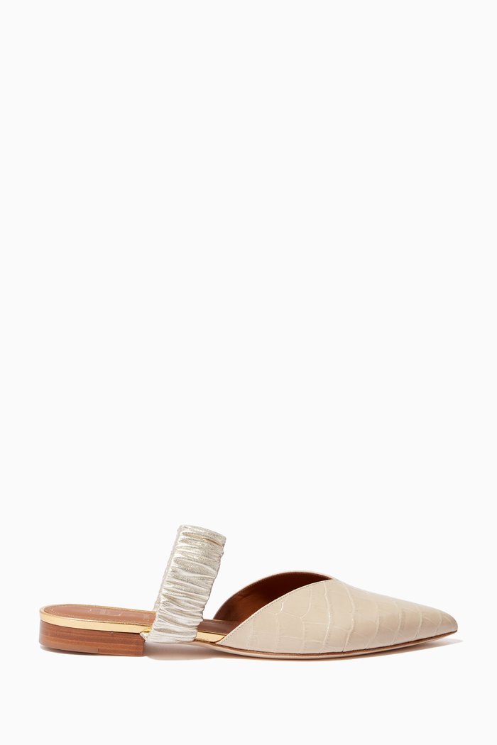 

Matilda Flats in Croc-embossed Leather, Neutral