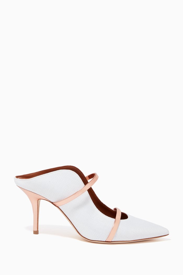 

Maureen 70 Mules in Raffia, White