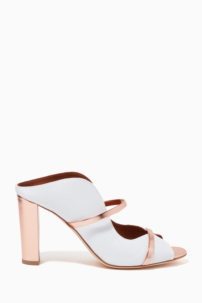 

Norah 85 Mules in Nappa, White