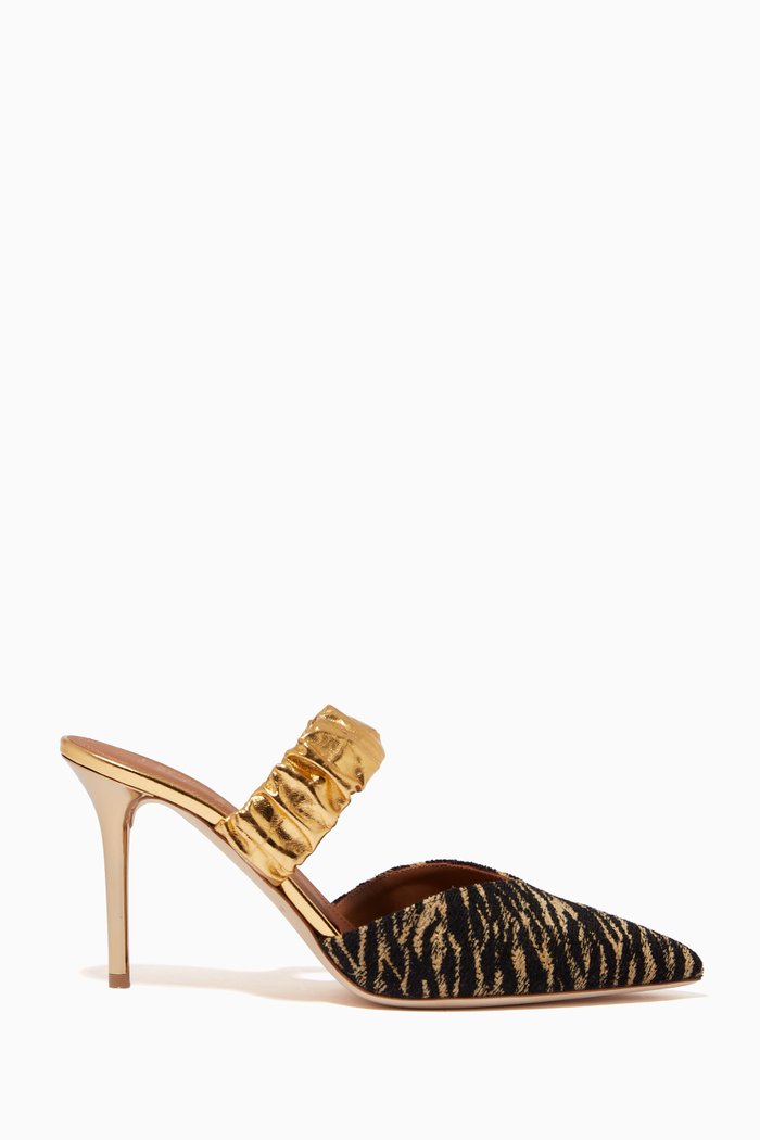 

x Ounass Matilda 85 Mules in Metallic Nappa, Gold
