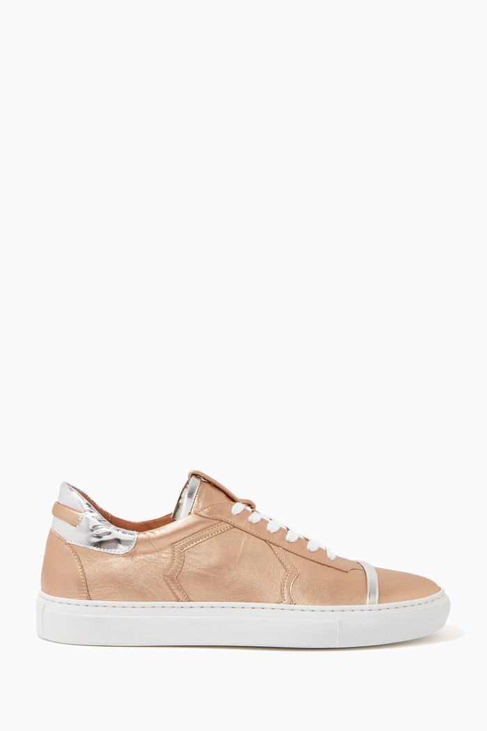 

x Ounass Musa Low Top Sneakers in Metallic Nappa, Gold