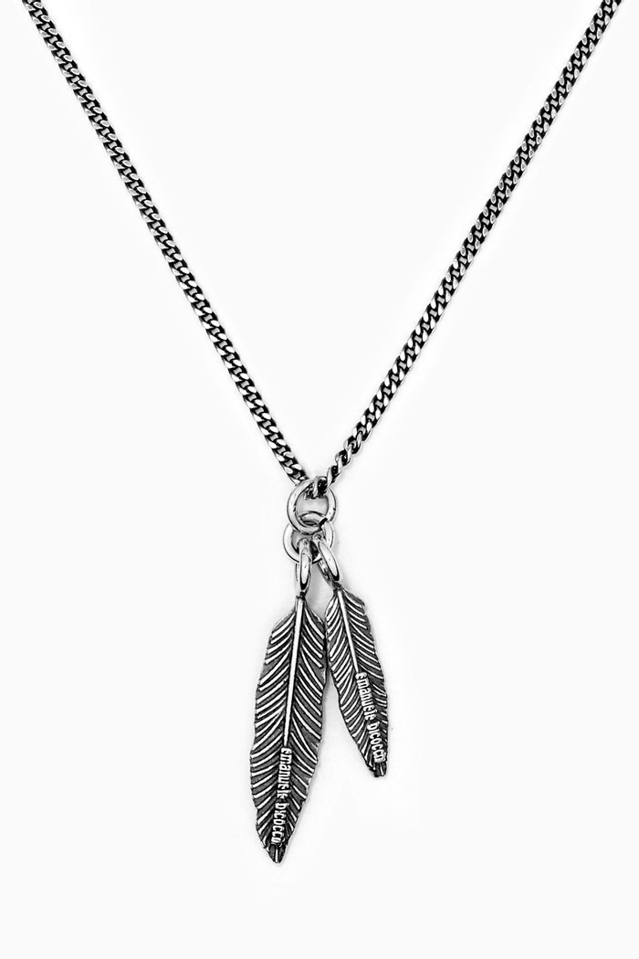 

Feathers Chain Necklace, Silver