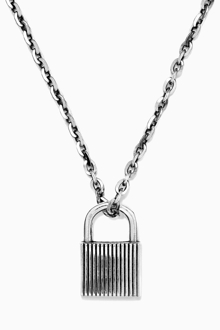 

Padlock Chain Necklace, Silver