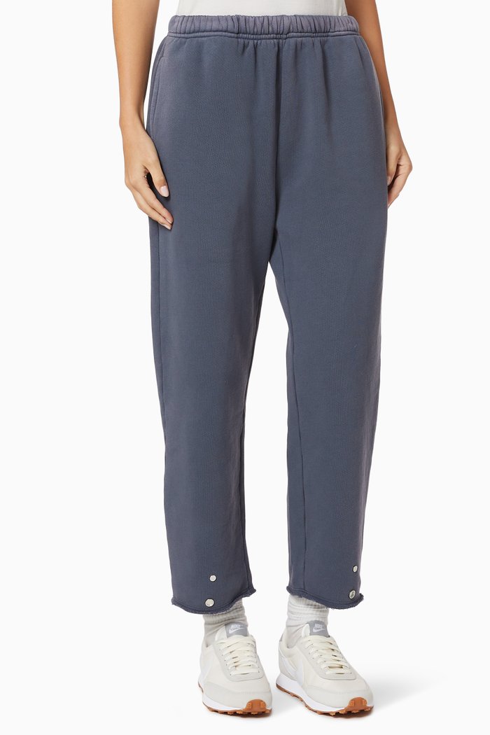 

Snap Front Jersey Sweatpants in Cotton, Grey