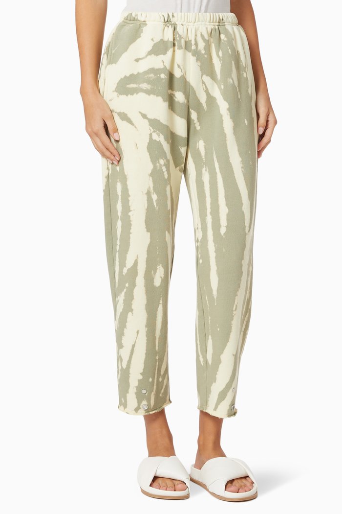 Snap Front Jersey Sweatpants in Cotton, Brown