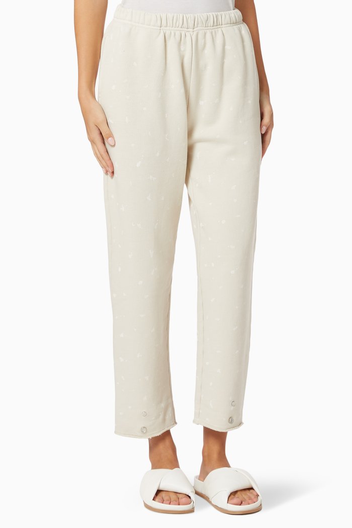 

Snap Front Jersey Sweatpants in Cotton, Neutral