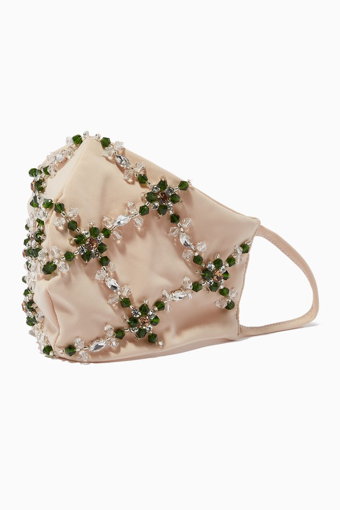 

Tallulah Face Mask in Sustainable Lycra & Swarovski Crystals, Neutral