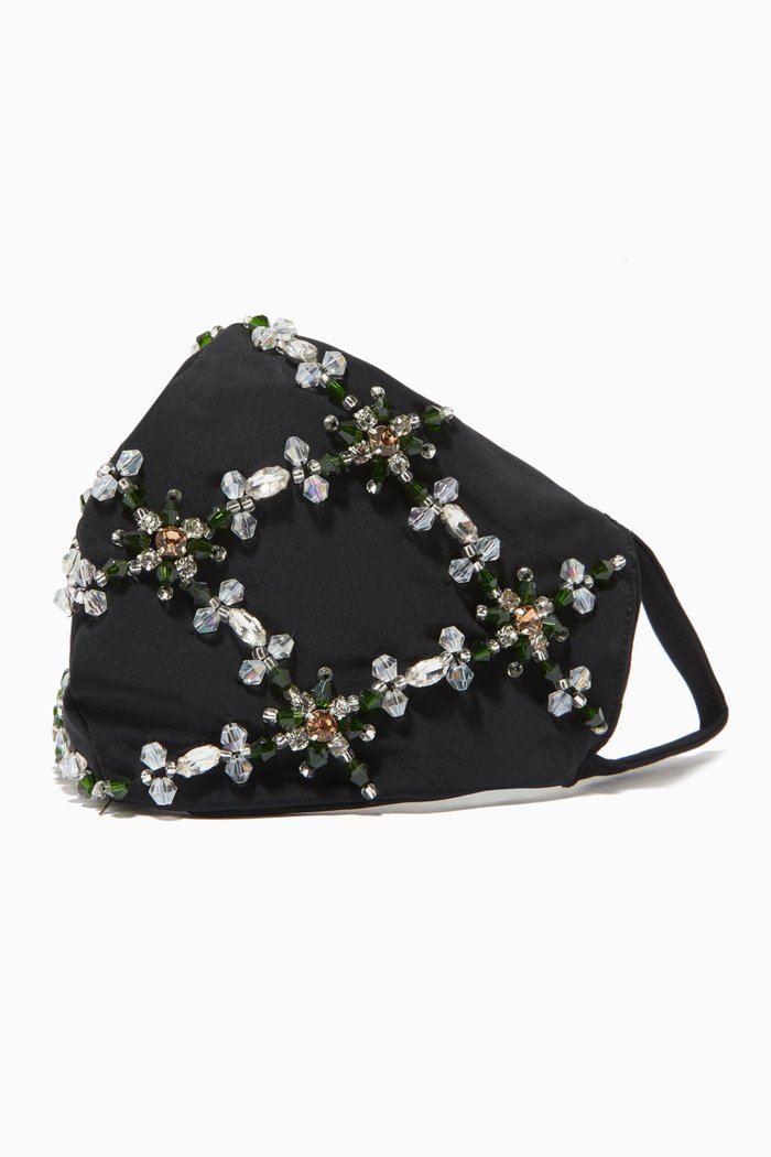 

Cherry Face Mask in Sustainable Lycra & Swarovski Crystals, Black