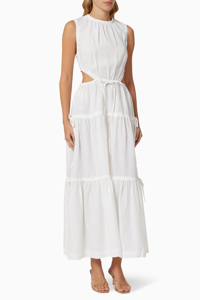 

Henriette Maxi Dress in Linen, White