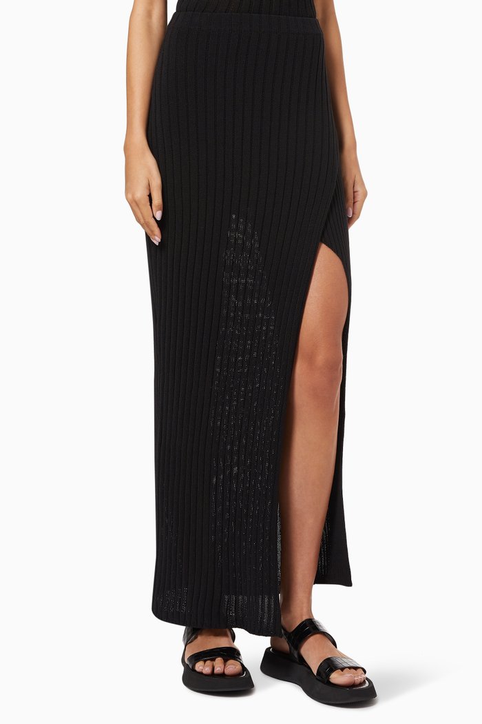 

Amelie Knit Midi Skirt, Black