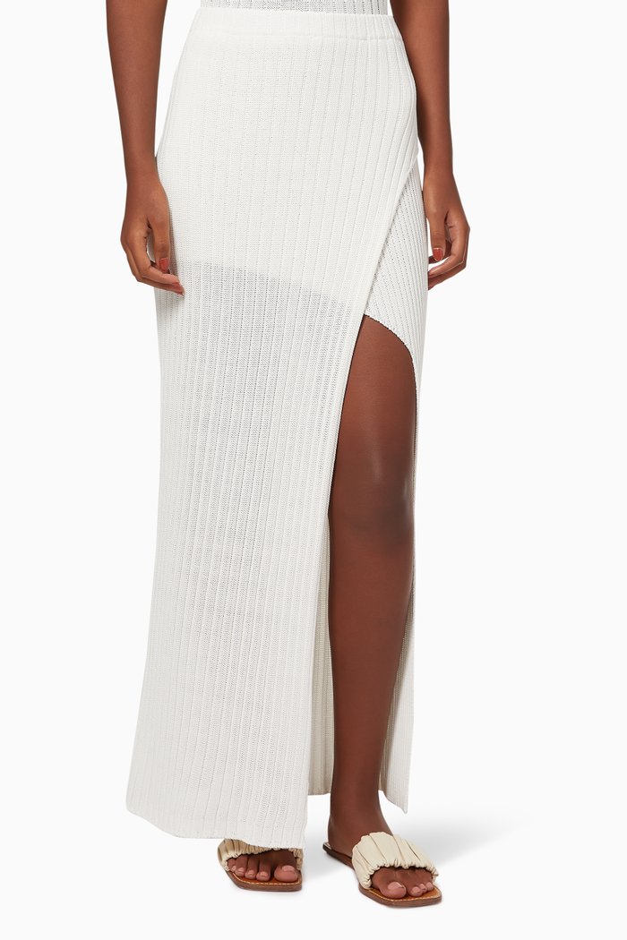 

Amelie Knit Midi Skirt, White