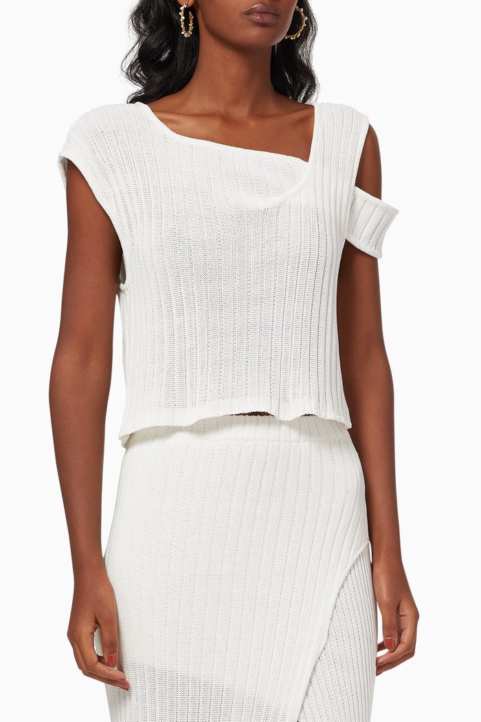 Amelie Knit Top, White