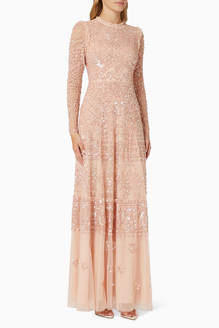 

Aurora Gown in Sequin Tulle, Pink