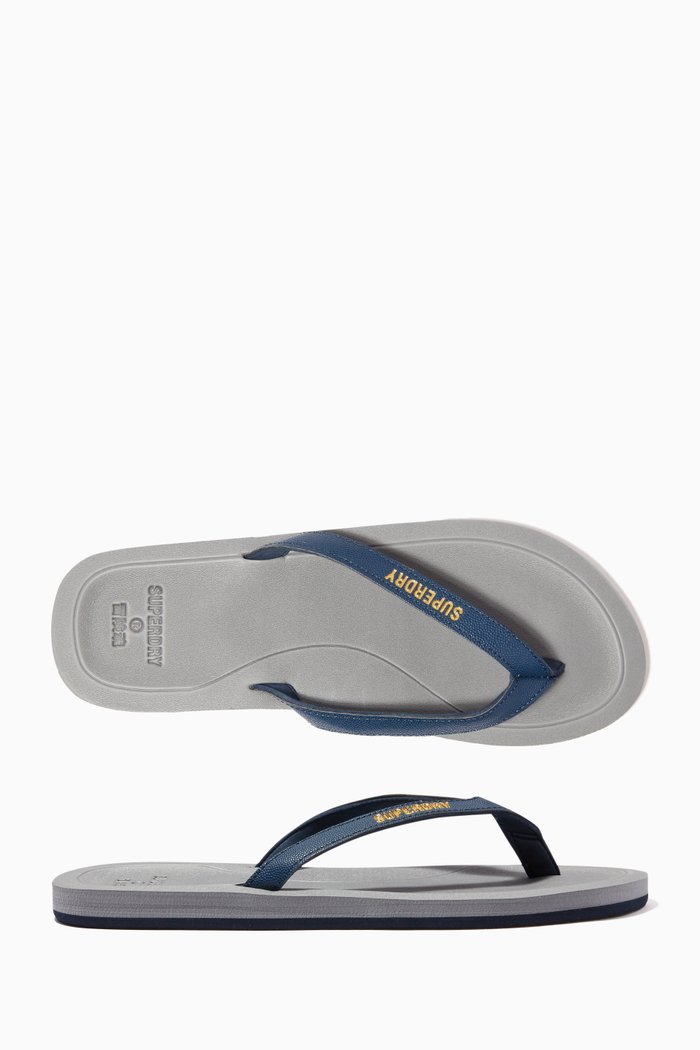 

Baseline Flip Flops in Faux Leather, Grey