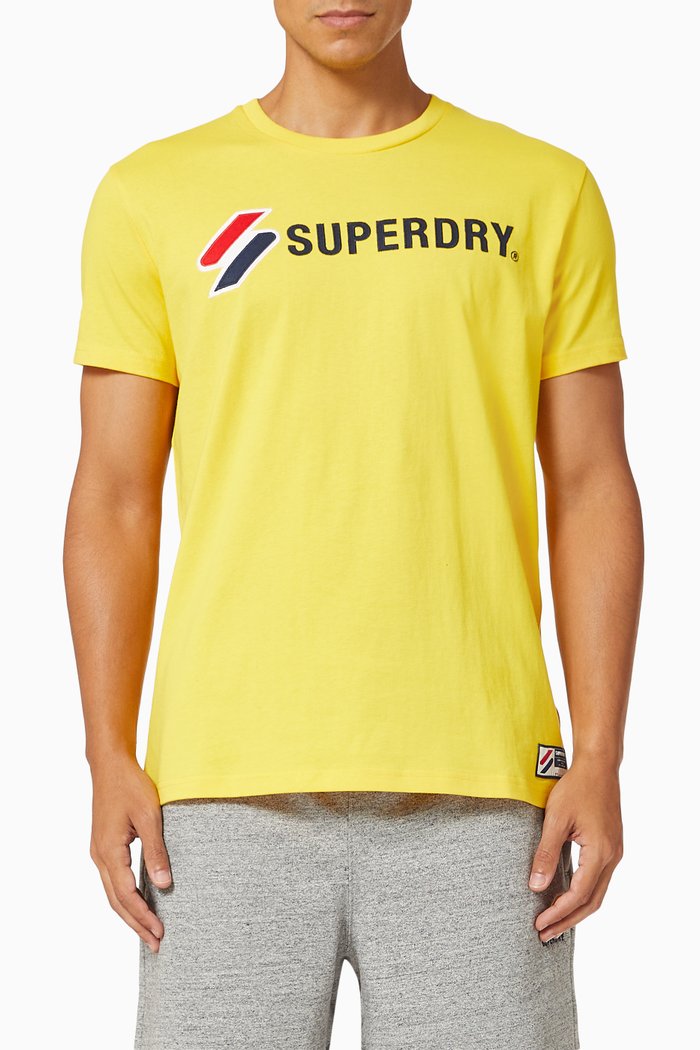 

Sportstyle Appliqué T-shirt in Cotton, Yellow