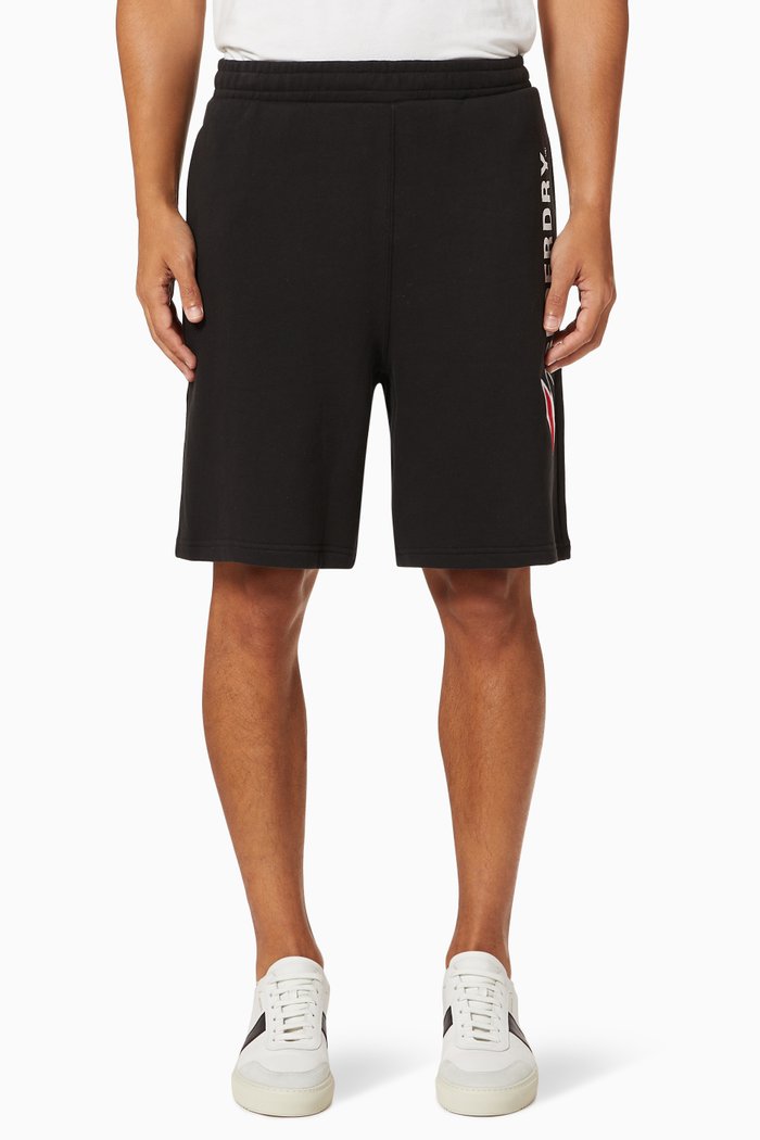 

Sportstyle Appliqué Shorts in Cotton, Black
