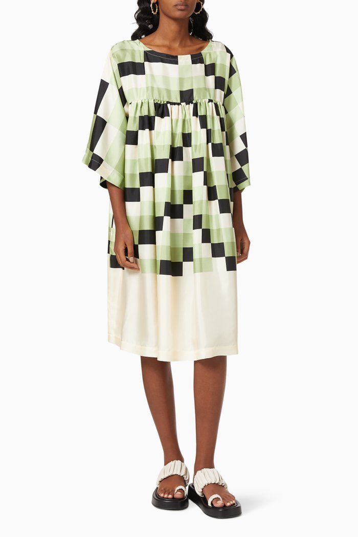 

Louis Short Garden Dress in Silk, Multicolour