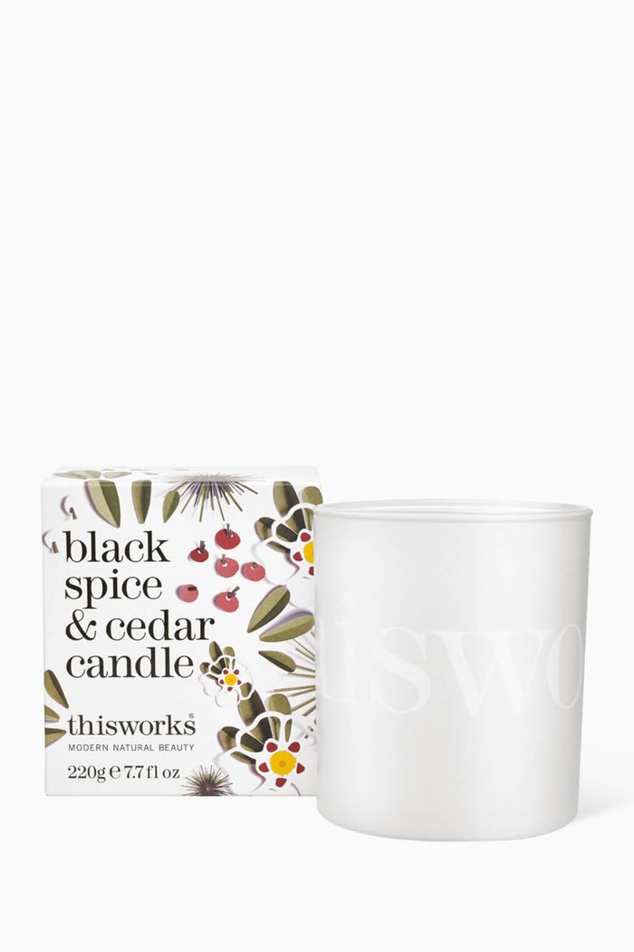 

Black Spice & Cedar Candle, 220g, Colourless