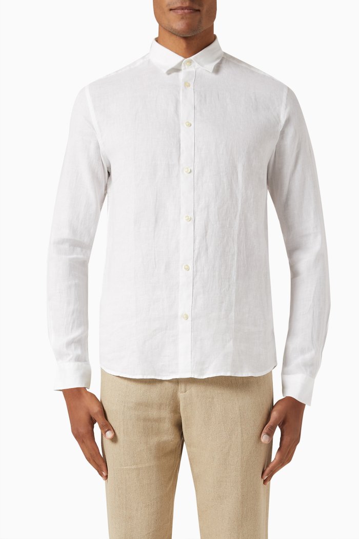 

Slim Fit Shirt in Linen, White
