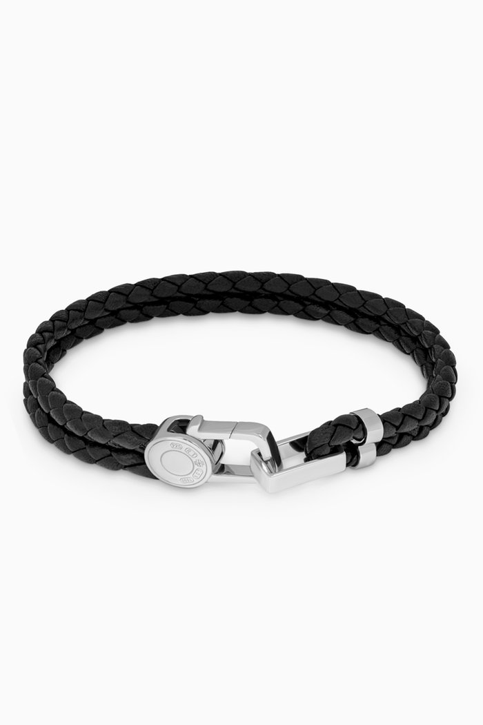 

Signature Lock Bracelet in Leather, Black