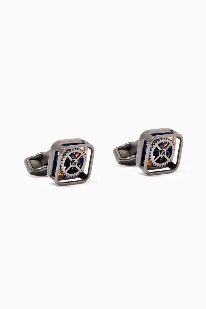 Pop Gear Cufflinks with Gunmetal, Black